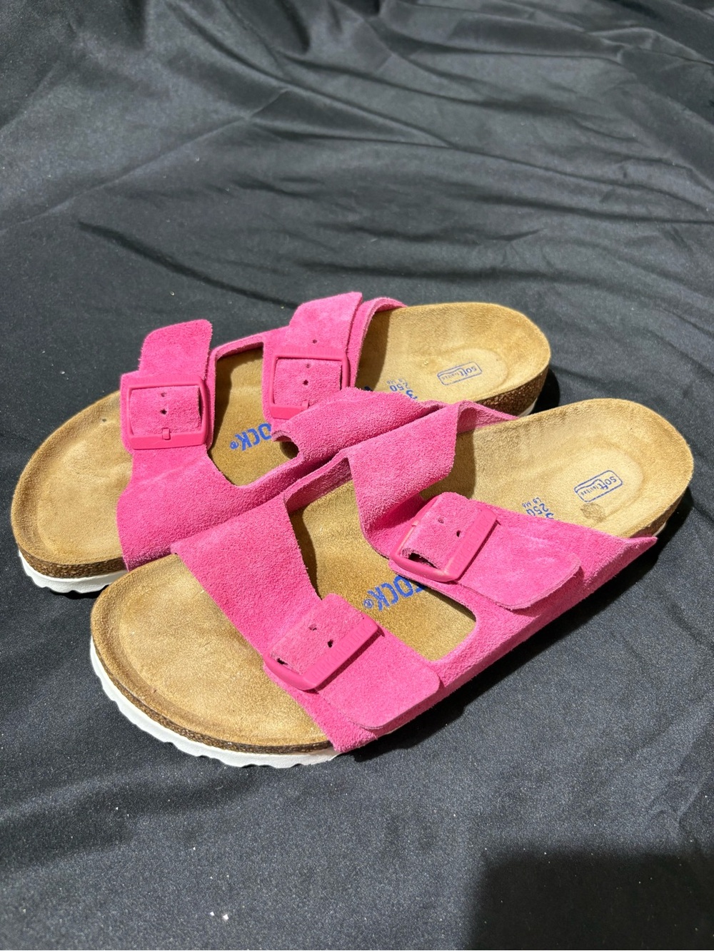 Birkenstock Pink Suede Arizona Double Strap Sandals